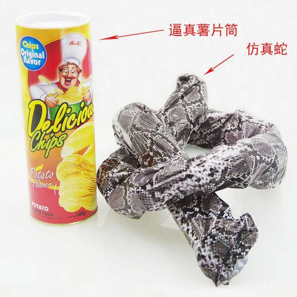 

funny tricky toy potato chip snake shocked gift potato chips bucket snake a lot of stock