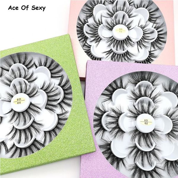 

false eyelashes color 7 pairs 3d mink hair 25mm lashes thick long wispy fluffy handmade cruelty-eyelash makeup tools