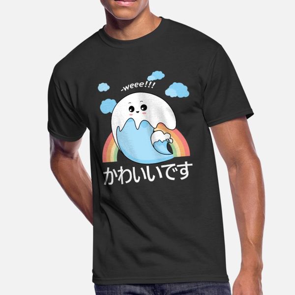 

the little kawaii wave t shirt men character cotton s-xxxl standard crazy funny spring normal shirt