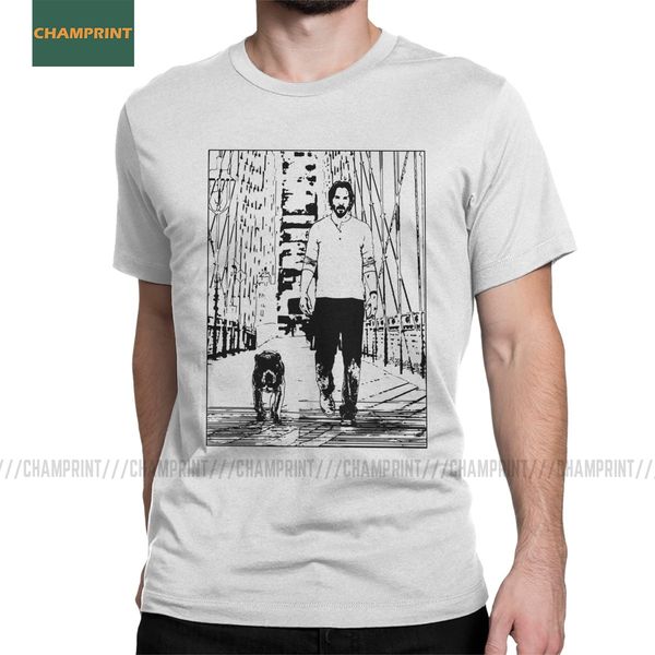 

john wick t-shirt men keanu reeves movie parabellum dog film animals baba yaga fashion 100% cotton tees short sleeve t shirt