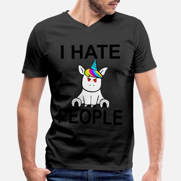 

i hate people unicorn gift grumpy angry t shirt men create short sleeve crew neck kawaii sunlight authentic spring autumn slim shirt