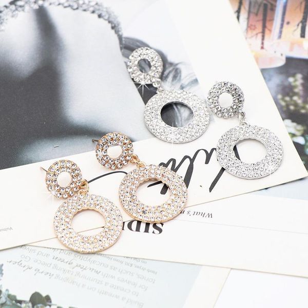 

factory wholesale designer earrings luxury crystal women earrings charming hoop earrings geometric fashion earring ing, Golden;silver