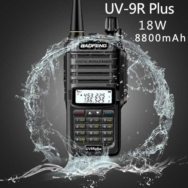 

2020 baofeng uv-9r plus waterproof ip67 15w walkie talkie high power cb ham 50 20 km long range 18w uv9r portable two way radio