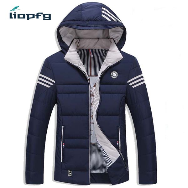

men's winter jacket parka men cotton jacket duck cotton men thick warm loose large size l-4xl hooded coat cardigan wz314, Black
