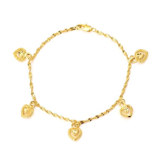 

bangrui 21 cm gold heart pendant chain bracelet men jewelry party wedding bridal gift wholesale rendy snake chain bracelet, Black