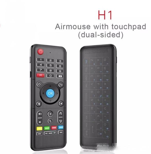 

h1 full 2.4ghz air mouse with backlight touchpad wireless keyboard 6-axis gyro remote control backlit for andriod/windows/mac os/linux llfa