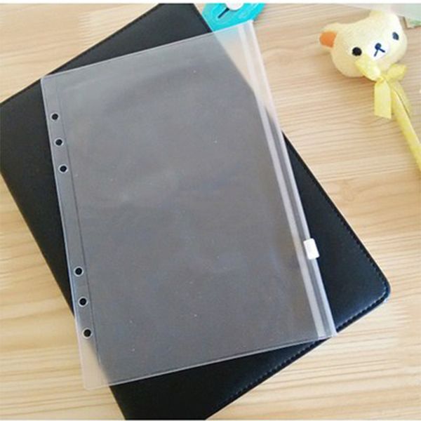 

wholesale notebook a6 transparent storage bag loose leaf plastic pvc zipper single insert business card bill file bag