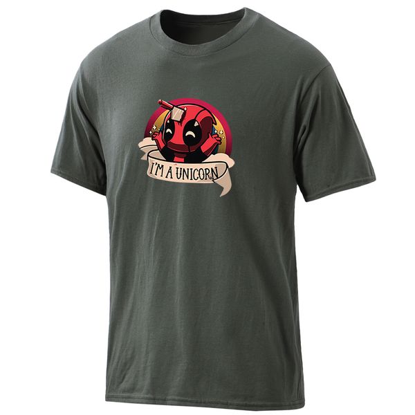 

mens i'm unicorn deadpool t-shirts 100% cotton fashion harajuku clothes round neck hip hop male casual tee shirts retro homme