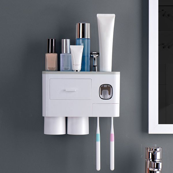 

home washroom toothbrush holder automatic toothpaste dispenser wall mounted