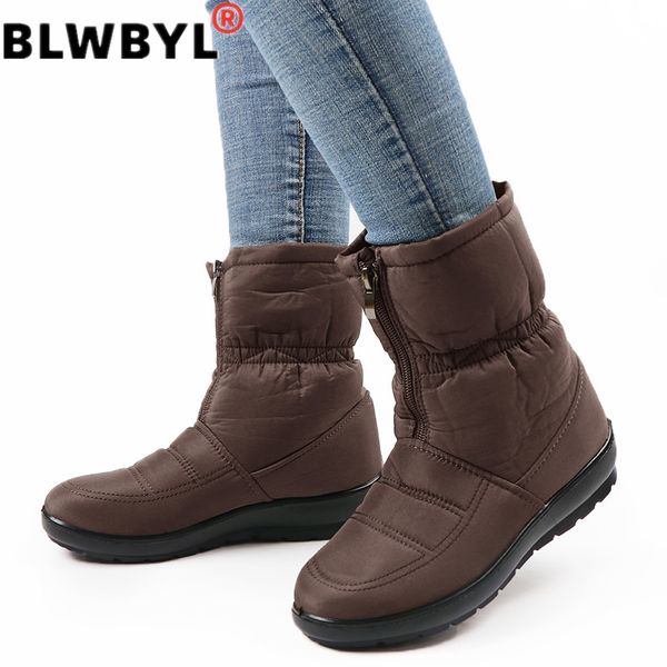 

snow winter boots women waterproof ankle boots warm fur insole platform shoes ladies botines black thicken botas mujer 2020