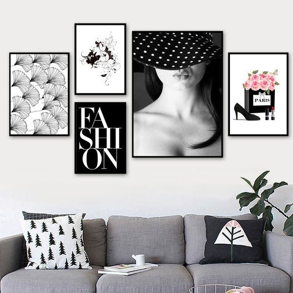 

fashion girl orchid peony flower wall art canvas painting nordic posters and prints wall pictures for living room salon decor