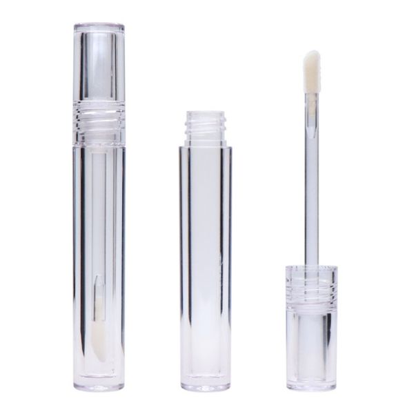 

100pcs/lot 5ml empty lipstick tubes circle transparent lip gloss tubes hollow head 4 sytles wand clear bottles c101