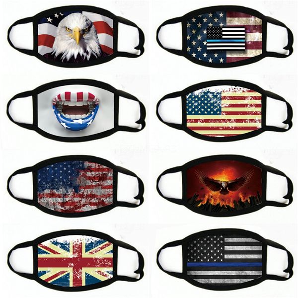 

designer printed face mask skull flag digital printing face mask dust-proof washable masks adjustable#703, Black