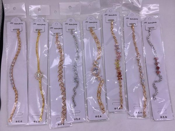 

hipping new styes womens zircon bracelets 10 pcs /lot, Golden;silver