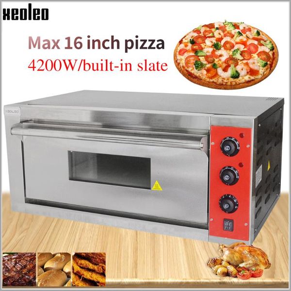 

xeoleo 16inch pizza oven machine bread oven electric baking commercial stainless steel electric ovens with slate 4200w