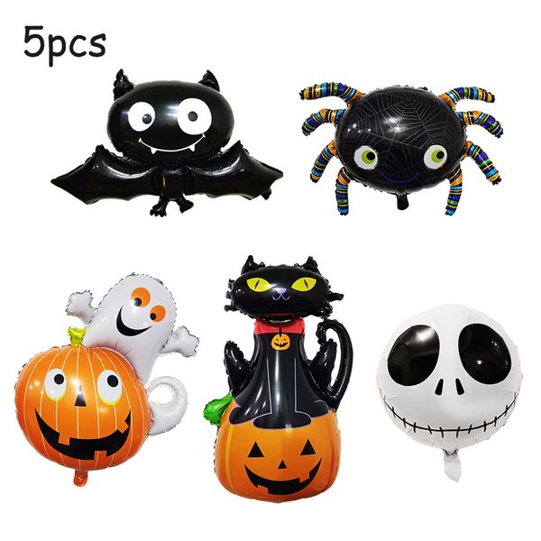 

5pcs reusable aluminum foil inflatabele halloween balloons party decoration