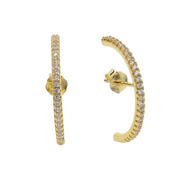 

genuine 925 sterling silver bar earring long bar whole ear design skinny micro pave cz sparking charming fashion women jewelry, Golden;silver