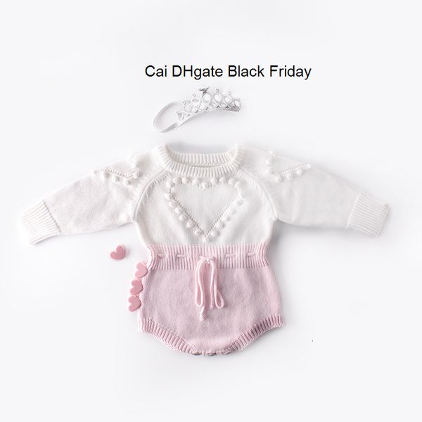

baby knitted clothes infant girls long sleeve 3d heart rompers kids cotton jumpsuit autumn boys crawling suit baby knit rompers, Blue