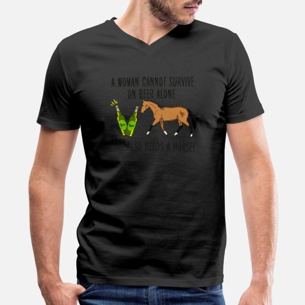 

beer and a horse t shirt men customized 100% cotton size s-3xl standard fit authentic spring autumn family shirt