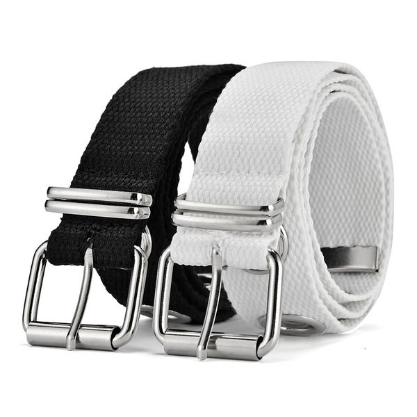 

new canvas woven punk waistband for both men and women korean version fashion pin buckle air hole outdoor, Black;brown
