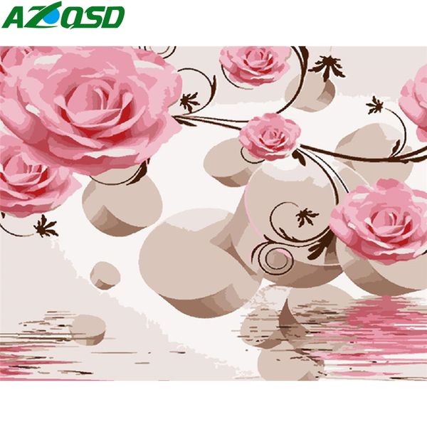

azqsd unframe oil painting by numbers flower handpainted gift coloring by numbers water picture for living room home decoration