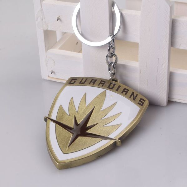 

movie seriers guardians of the galaxy keychain the shield antiqune bronze plated keyring jewelry, Silver
