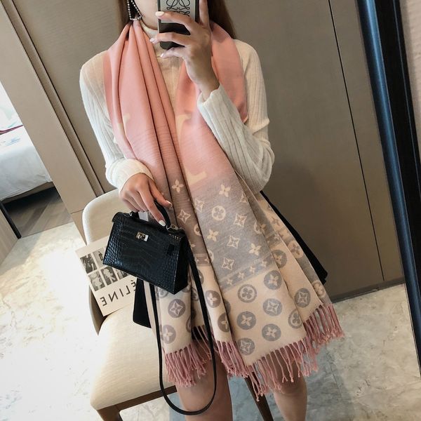 

2021latest sell winter cashmere scarf woman classic brand wool scarf fashion plaid scarf, Blue;gray