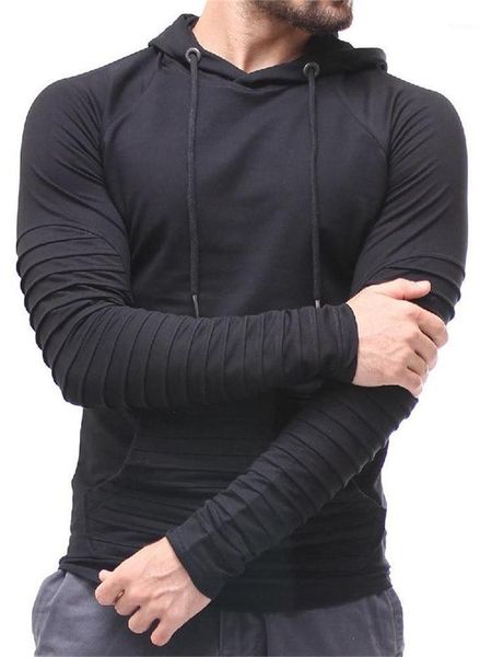 

fold designer hoodies plus size pullover sweatshirt streak long sleeve solid color mens clothing spring mens slim, Black