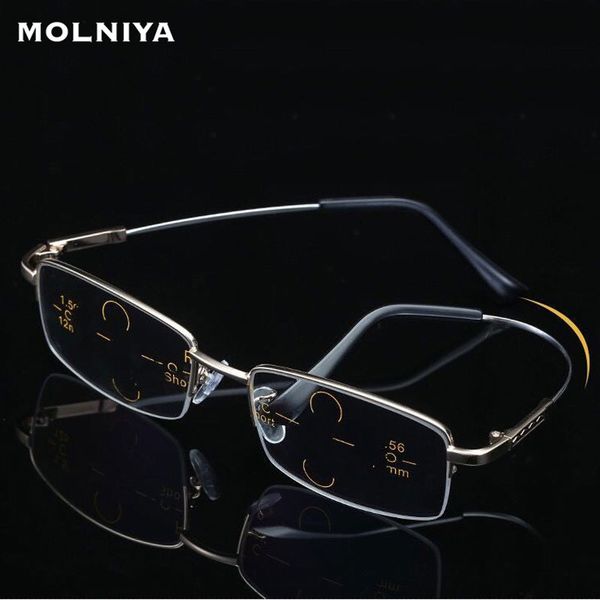 

multifocal progressive reading glasses memory titanium metal frame eyeglasses anti-blue light spectacles ultralight, White;black