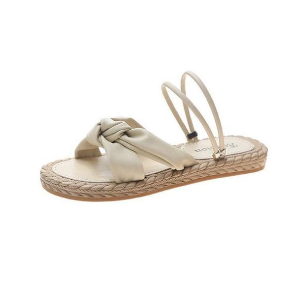 

the new summer two-wear sandals women's wild flat slippers, non-slip home fashion flat shoes, Black