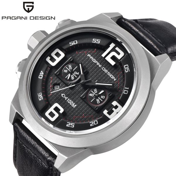 

pagani design auto дата хронограф часы кварцевые montres япония os20 движение нержавеющей стали часы мужчины relogio мужчина для, Slivery;brown