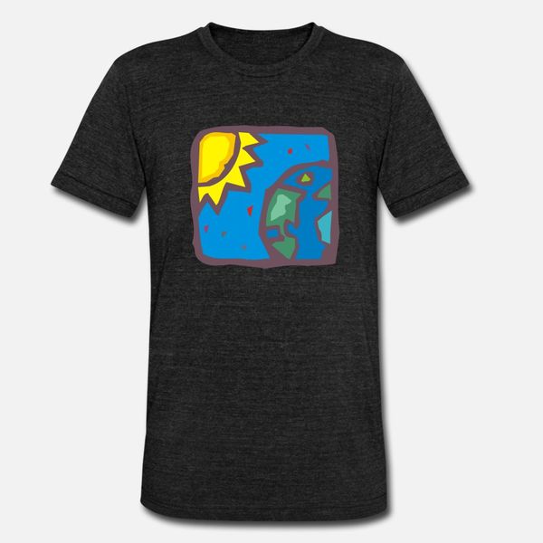 

planet sun t shirt men designing cotton plus size 3xl clothes loose building spring novelty shirt