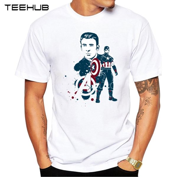 

new arrivals 2019 teehub cool men's fashion captain america design t-shirt short sleeve o-neck hipster tee