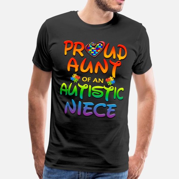 

autism awareness proud aunt of autistic niece t shirt men create tee shirt crew neck unique famous comical summer trend shirt