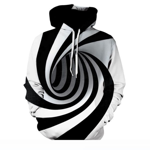 

personal vortex series hoodies digital printing long sleeve fashion popular couples man women hoodies ypf260, Black