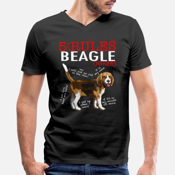 

5 rules for beagle owners t shirt men designer cotton o-neck clothes anti-wrinkle building summer normal shirt