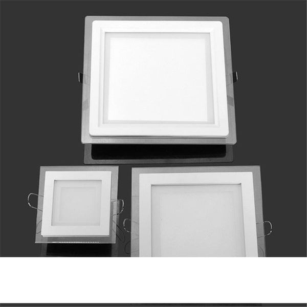 

Free Shipping Dimmable Glass Panel Led Lighs 9W 18W 25W Led Panel Light Round Square Shell Glass Led Downlights IP44 AC 110-240V