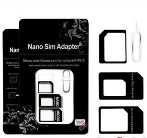 

cgjxsnoosy nano 4 in 1 sim card adapter set micro stander card &tools sim card pin for iphone 11 pro x xs max xr with package