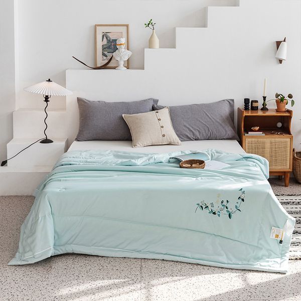 

mint embroidered summer quilt machine washable summer blanket new airable cover