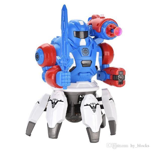 

dancing robot electronic six claws led light music simulate intelligent action figure ocssy animal educational toys boy birthday gifts
