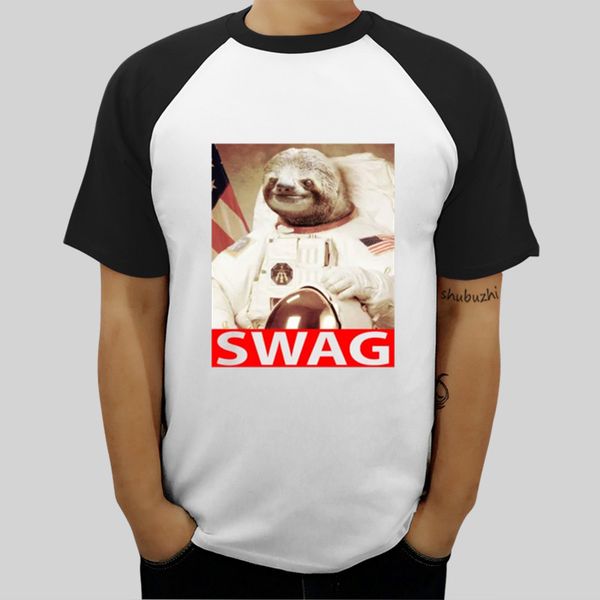 

men tee shirt homme pattern t-shirt new fashion shubuzhi brand tees sloth astronaut swag fitted cotton poly t-shirt