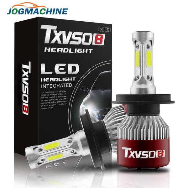 

jogmachine автомобильных фар 2pcs canbus h4 водить automotivo фара cob чип автомобильные светодиодные kit 6000k 144w 14400lm