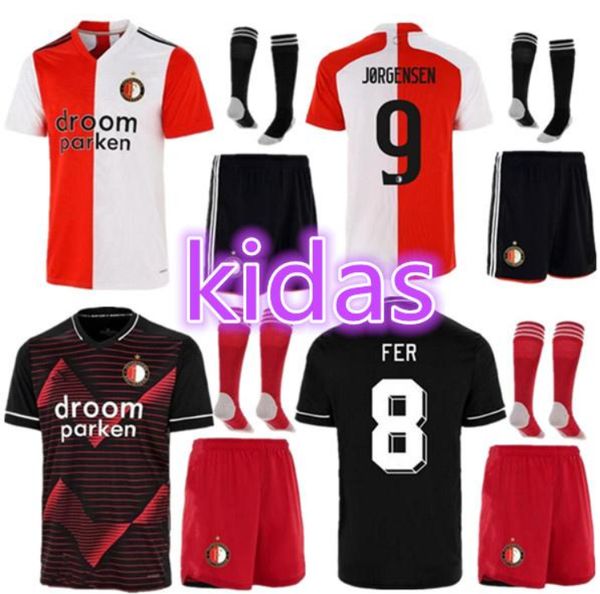 

kids socks 20 21 feyenoord soccer jerseys 2020 2021 larsson v.persie berghuis vilhena feyenoord rotterdam football jersey shirt, Black