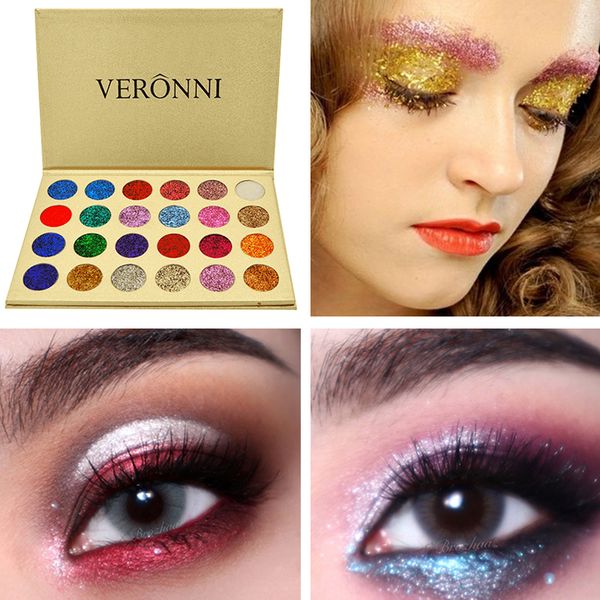 

veronni eyeshadow palette colorful eye shadow palette 24 colors glitter highlighter shimmer make up pigment eye shadow pallete