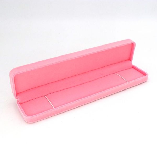 

long bracelet holder jewelry display velvet gift box for jewelry necklace cases engagement wedding diy accessories, Pink;blue