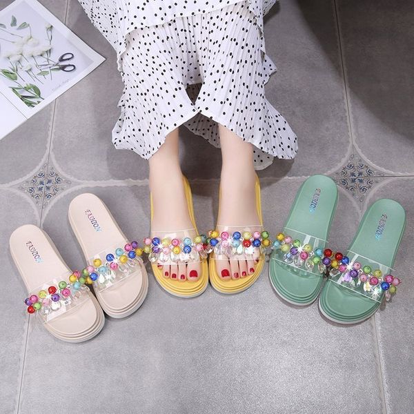 

2020 summer woman slippers lady transparent casual beach flip flops sandals women sandals female high heel slippers, Black
