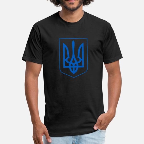 

ukraine coat of arms shield trident blue yellow t shirt men designer cotton s-3xl kawaii interesting comfortable summer letter shirt