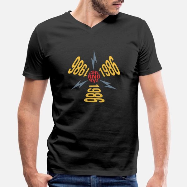 

chernobyl 1986 t shirt men printing short sleeve round neck basic solid fit comical spring autumn family shirt, White;black