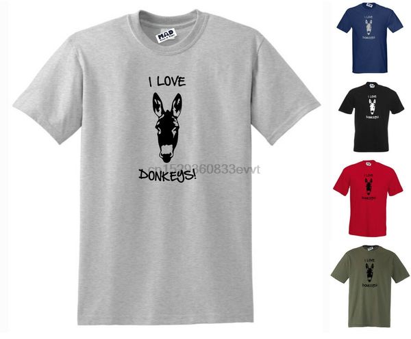 

я люблю ослов t-shirt малого и 5xl donkey любителей t-shirt