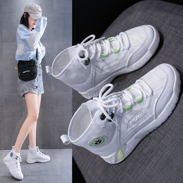 

hight-top белые туфли женские 2020 осень новый корейский стиль спорт кроссовки осенние обувь платформа повседневный спорт настольные обувь, Black